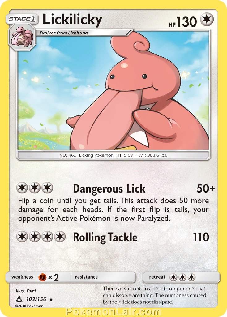 2018 Pokemon Trading Card Game Ultra Prism Price List – 103 Lickilicky