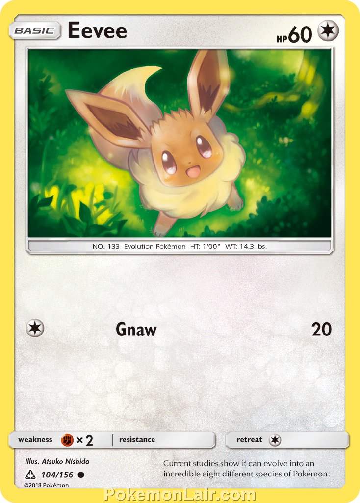 2018 Pokemon Trading Card Game Ultra Prism Price List – 104 Eevee