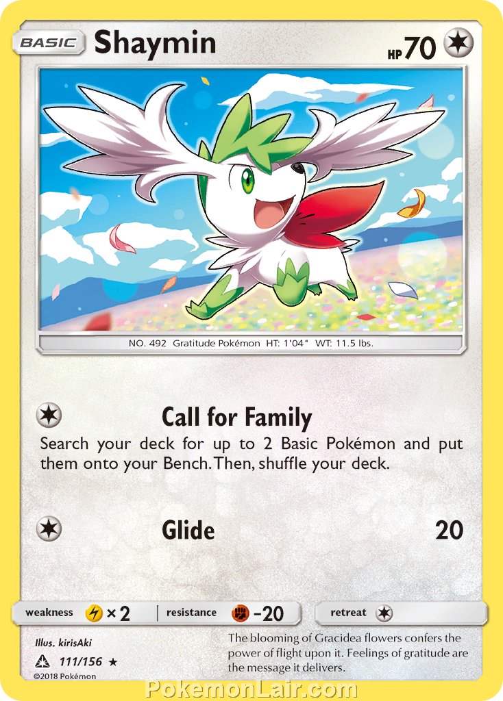 2018 Pokemon Trading Card Game Ultra Prism Price List – 111 Shaymin