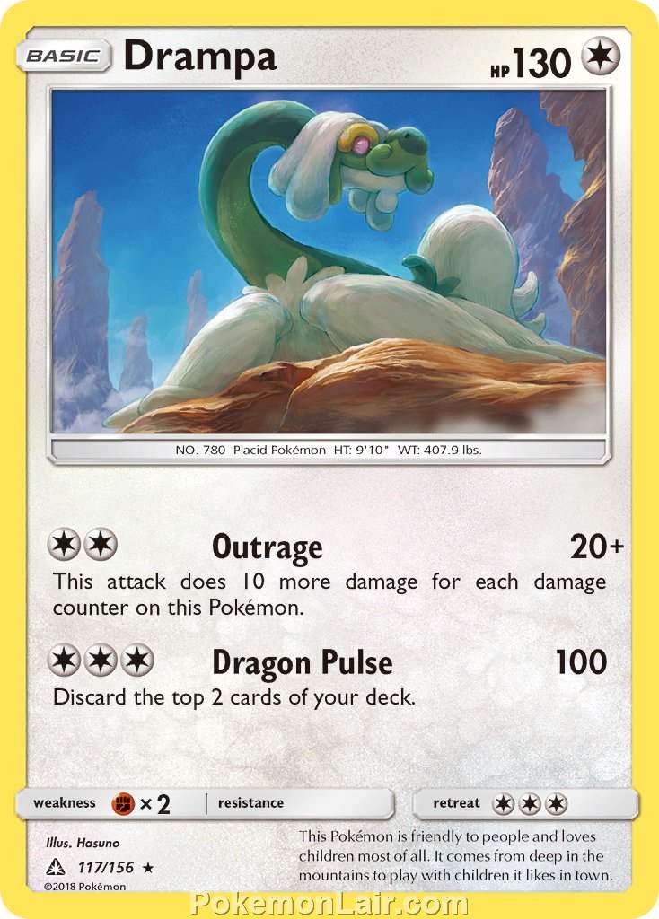 2018 Pokemon Trading Card Game Ultra Prism Price List – 117 Drampa