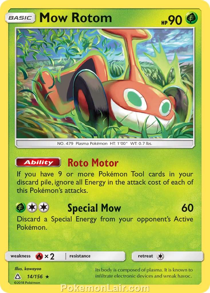 2018 Pokemon Trading Card Game Ultra Prism Price List – 14 Mow Rotom