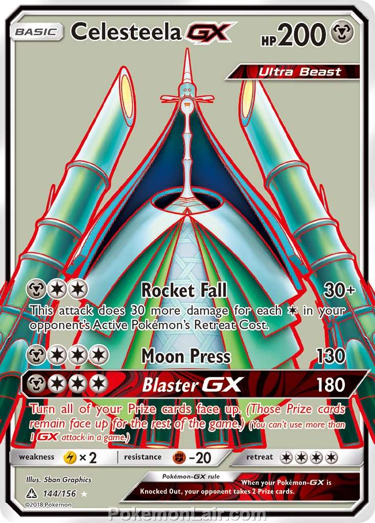 2018 Pokemon Trading Card Game Ultra Prism Price List – 144 Celesteela GX