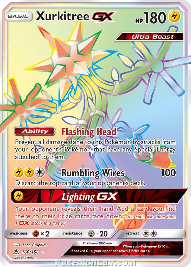 2018 Pokemon Trading Card Game Ultra Prism Price List – 160 Xurkitree GX