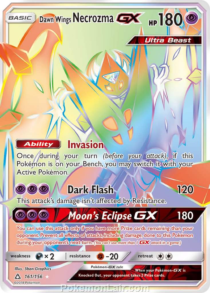 2018 Pokemon Trading Card Game Ultra Prism Price List – 161 Dawn Wings Necrozma GX