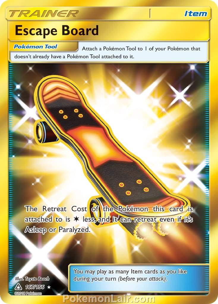 2018 Pokemon Trading Card Game Ultra Prism Price List – 167 Escape Board