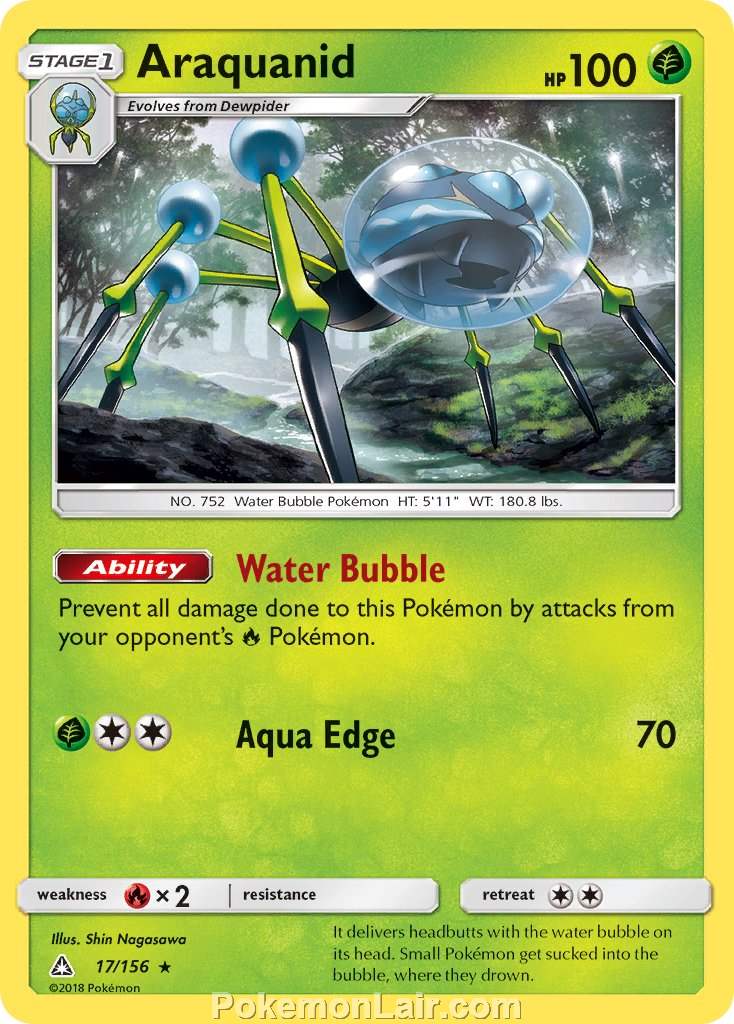 2018 Pokemon Trading Card Game Ultra Prism Price List – 17 Araquanid