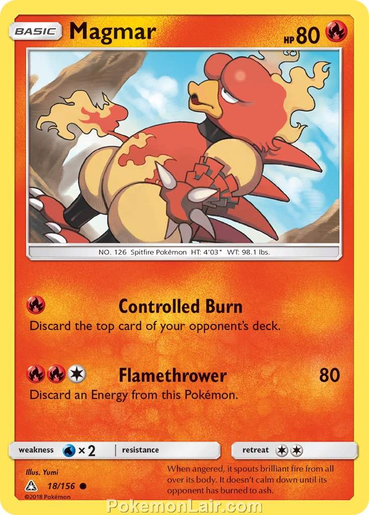 2018 Pokemon Trading Card Game Ultra Prism Price List – 18 Magmar