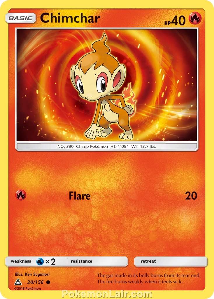 2018 Pokemon Trading Card Game Ultra Prism Price List – 20 Chimchar