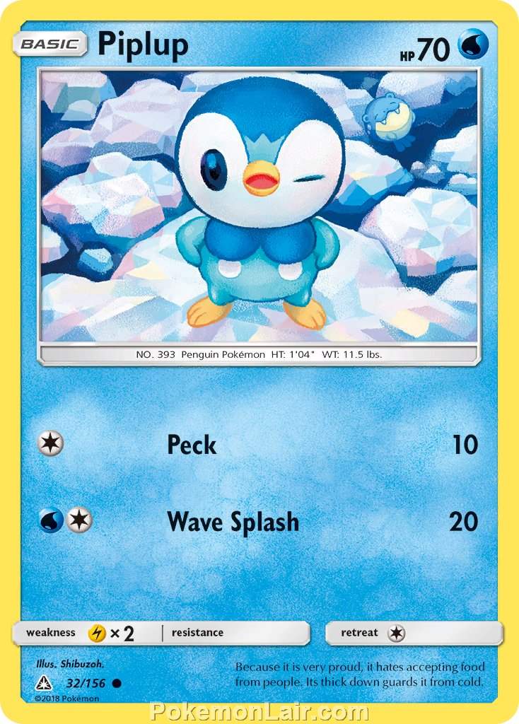 2018 Pokemon Trading Card Game Ultra Prism Price List – 32 Piplup