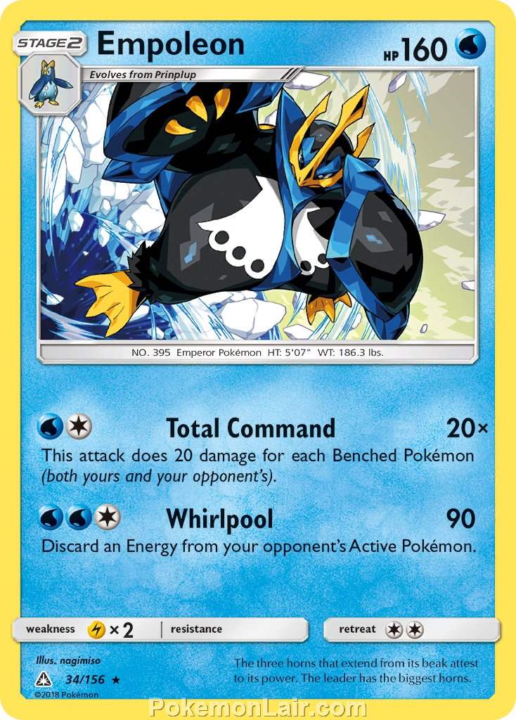 2018 Pokemon Trading Card Game Ultra Prism Price List – 34 Empoleon