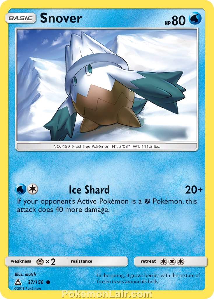 2018 Pokemon Trading Card Game Ultra Prism Price List – 37 Snover