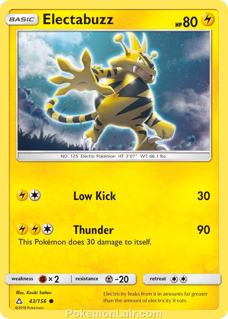 2018 Pokemon Trading Card Game Ultra Prism Price List – 43 Electabuzz