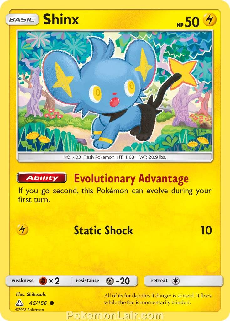 2018 Pokemon Trading Card Game Ultra Prism Price List – 45 Shinx