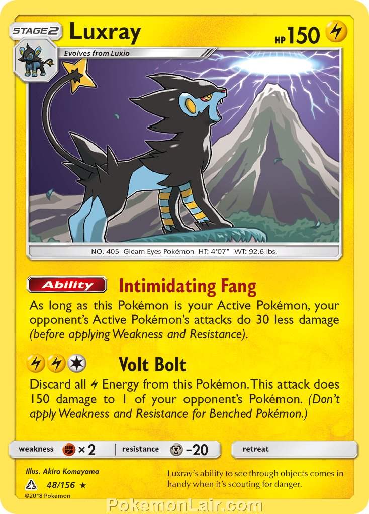 2018 Pokemon Trading Card Game Ultra Prism Price List – 48 Luxray