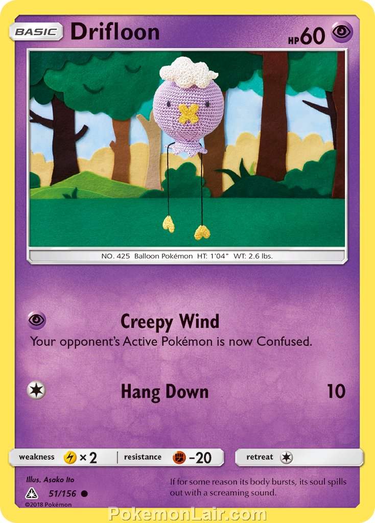 2018 Pokemon Trading Card Game Ultra Prism Price List – 51 Drifloon