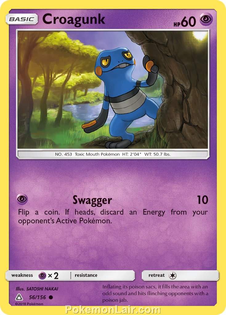 2018 Pokemon Trading Card Game Ultra Prism Price List – 56 Croagunk