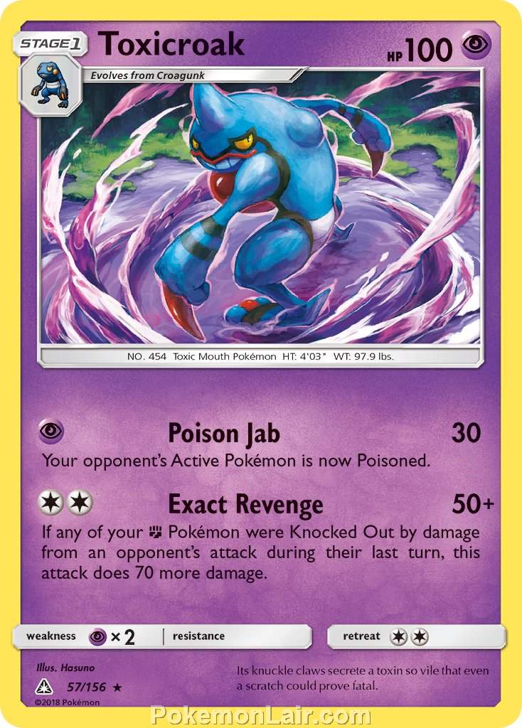 2018 Pokemon Trading Card Game Ultra Prism Price List – 57 Toxicroak