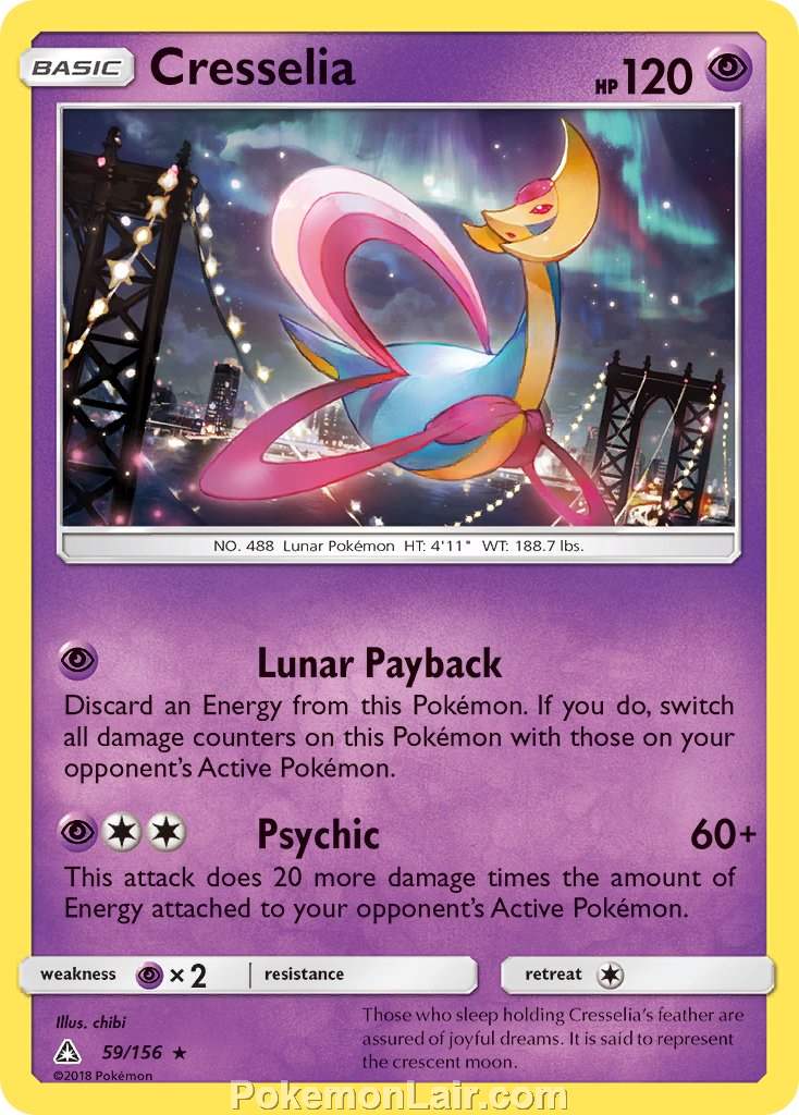 2018 Pokemon Trading Card Game Ultra Prism Price List – 59 Cresselia