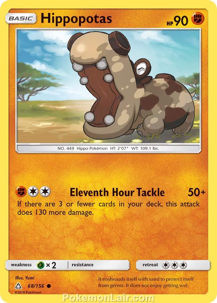 2018 Pokemon Trading Card Game Ultra Prism Price List – 68 Hippopotas