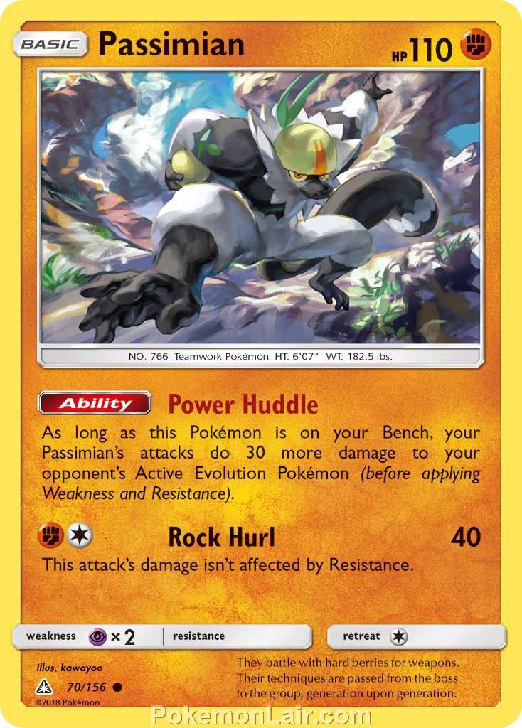 2018 Pokemon Trading Card Game Ultra Prism Price List – 70 Passimian