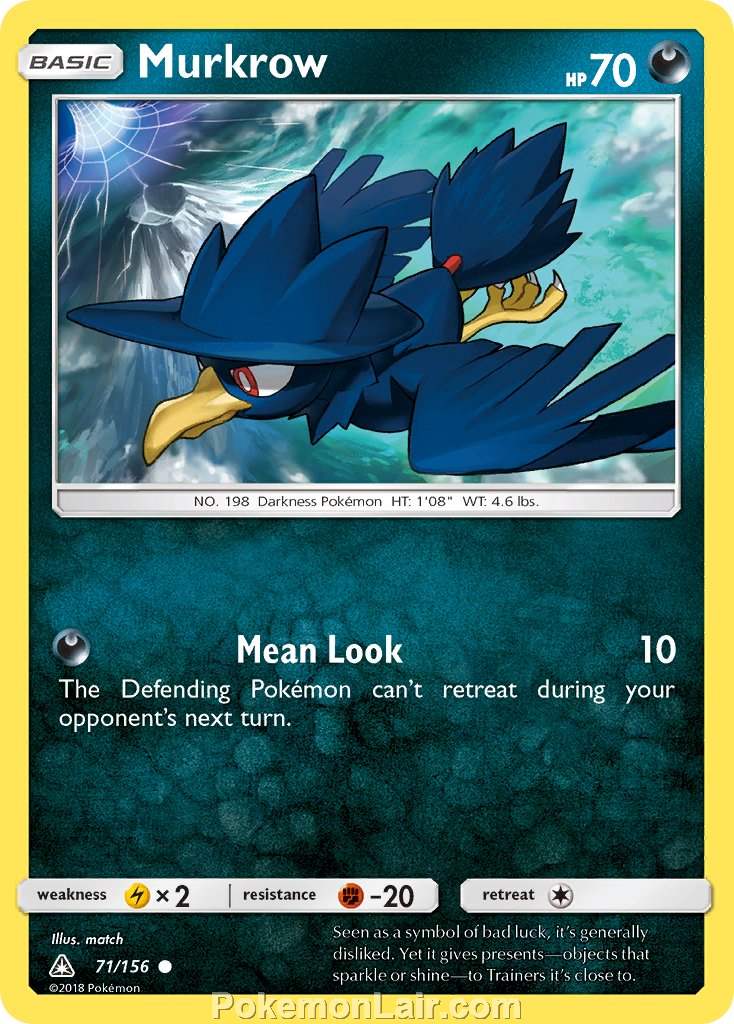 2018 Pokemon Trading Card Game Ultra Prism Price List – 71 Murkrow