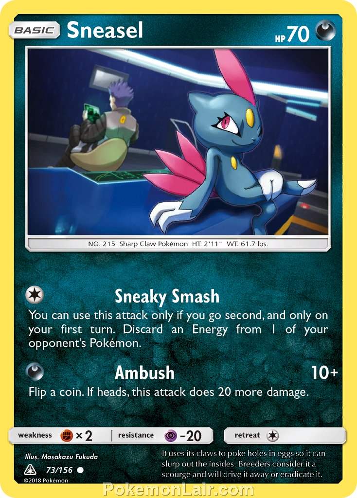 2018 Pokemon Trading Card Game Ultra Prism Price List – 73 Sneasel
