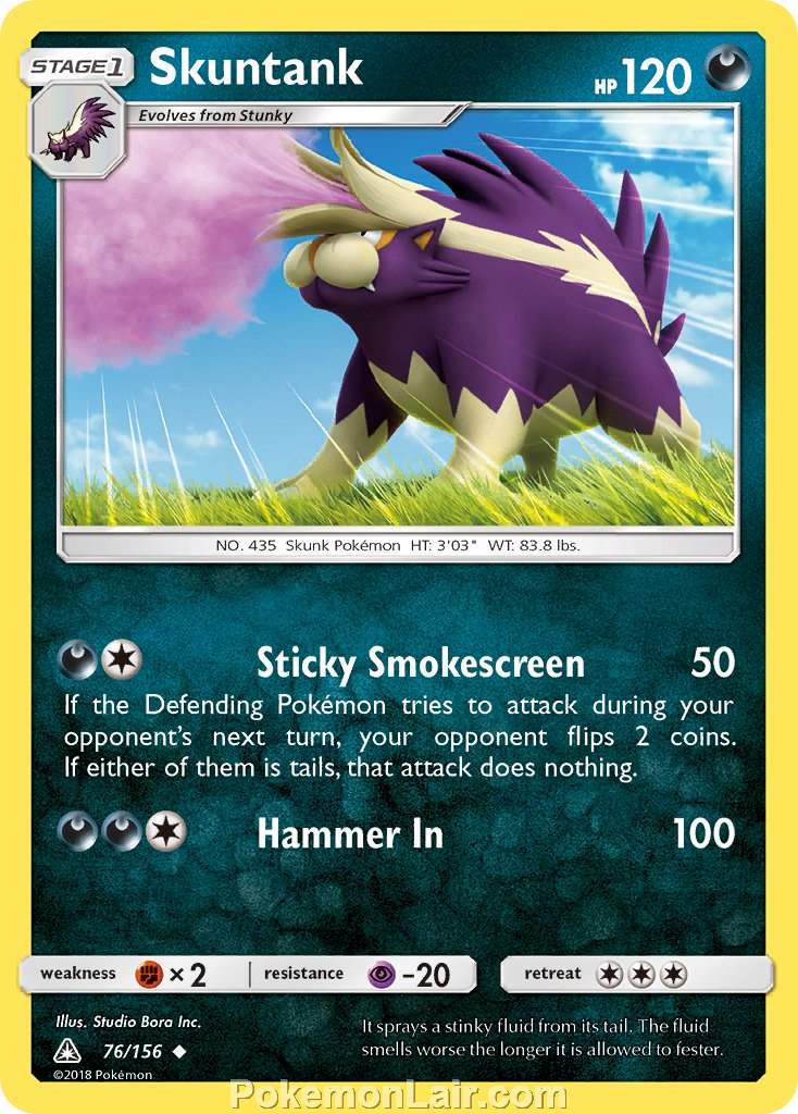 2018 Pokemon Trading Card Game Ultra Prism Price List – 76 Skuntank