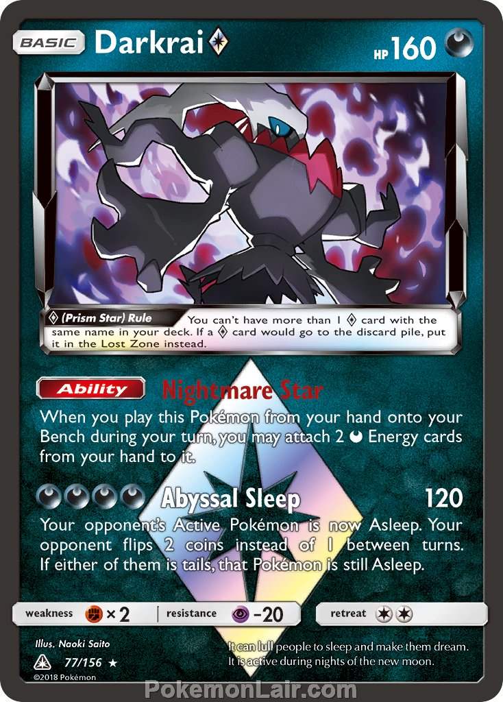 2018 Pokemon Trading Card Game Ultra Prism Price List – 77 Darkrai