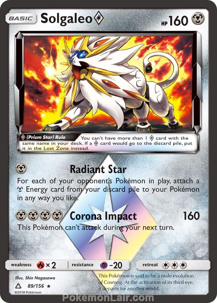 2018 Pokemon Trading Card Game Ultra Prism Price List – 89 Solgaleo