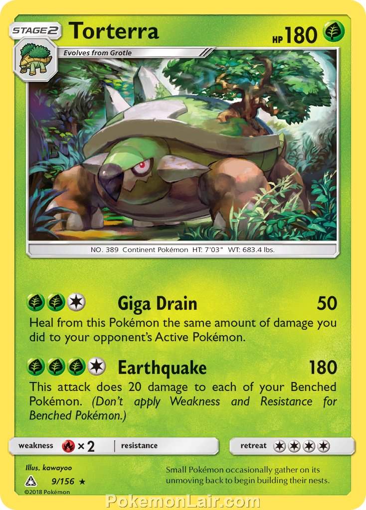 2018 Pokemon Trading Card Game Ultra Prism Price List – 9 Torterra