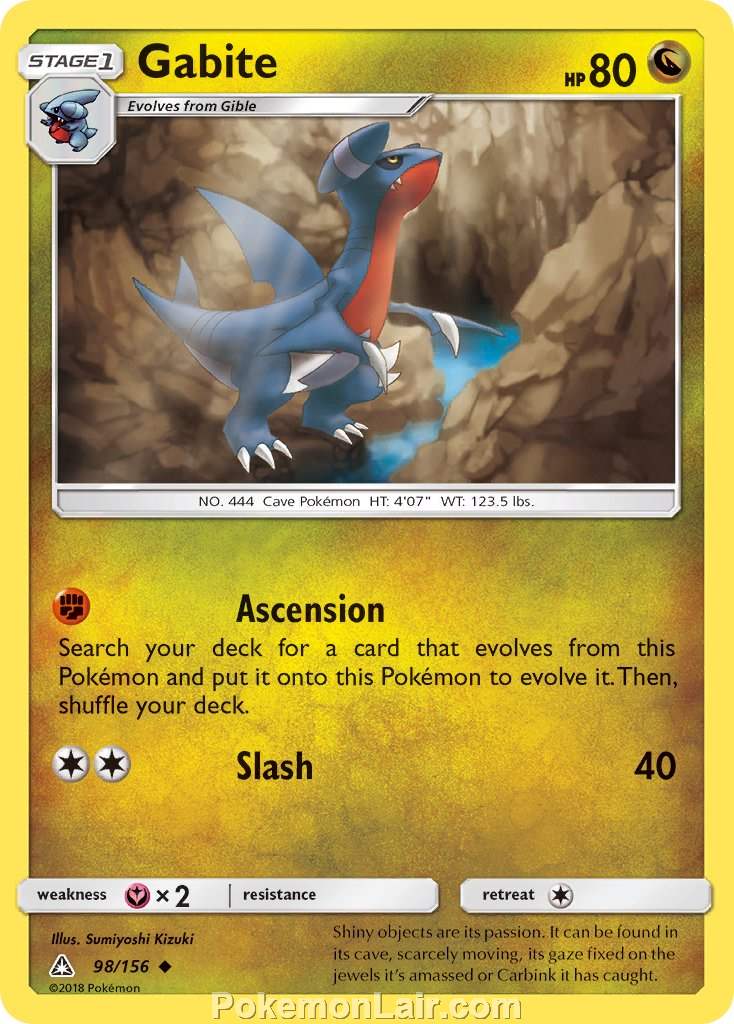 2018 Pokemon Trading Card Game Ultra Prism Price List – 98 Gabite