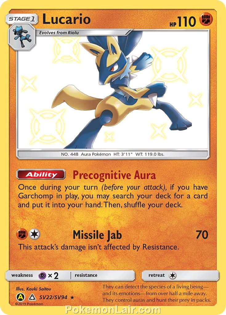 2018 Pokemon Trading Card Game Ultra Prism Price List – SV22 Lucario