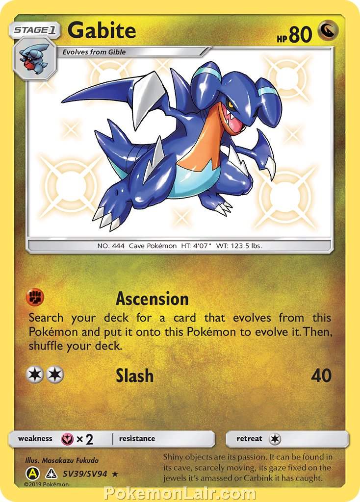 2018 Pokemon Trading Card Game Ultra Prism Price List – SV39 Gabite