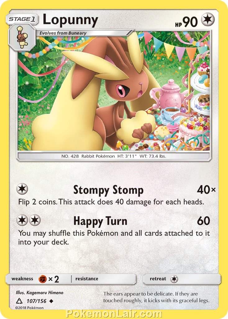 2018 Pokemon Trading Card Game Ultra Prism Set – 107 Lopunny