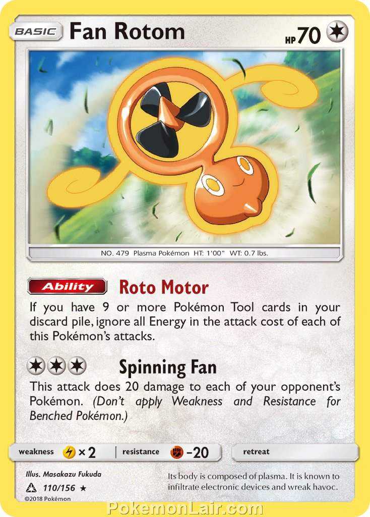 2018 Pokemon Trading Card Game Ultra Prism Set – 110 Fan Rotom