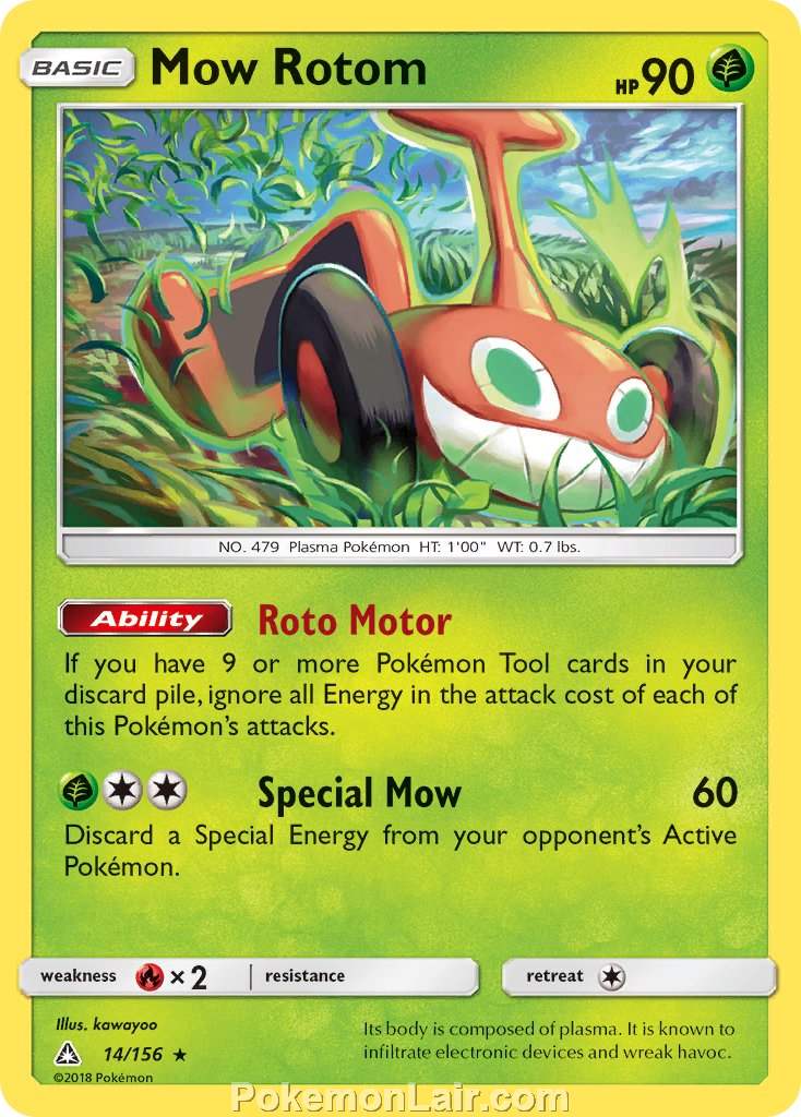 2018 Pokemon Trading Card Game Ultra Prism Set – 14 Mow Rotom