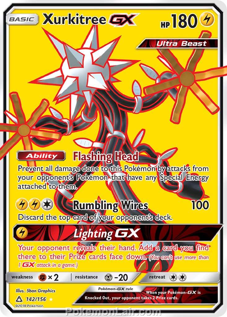 2018 Pokemon Trading Card Game Ultra Prism Set – 142 Xurkitree GX