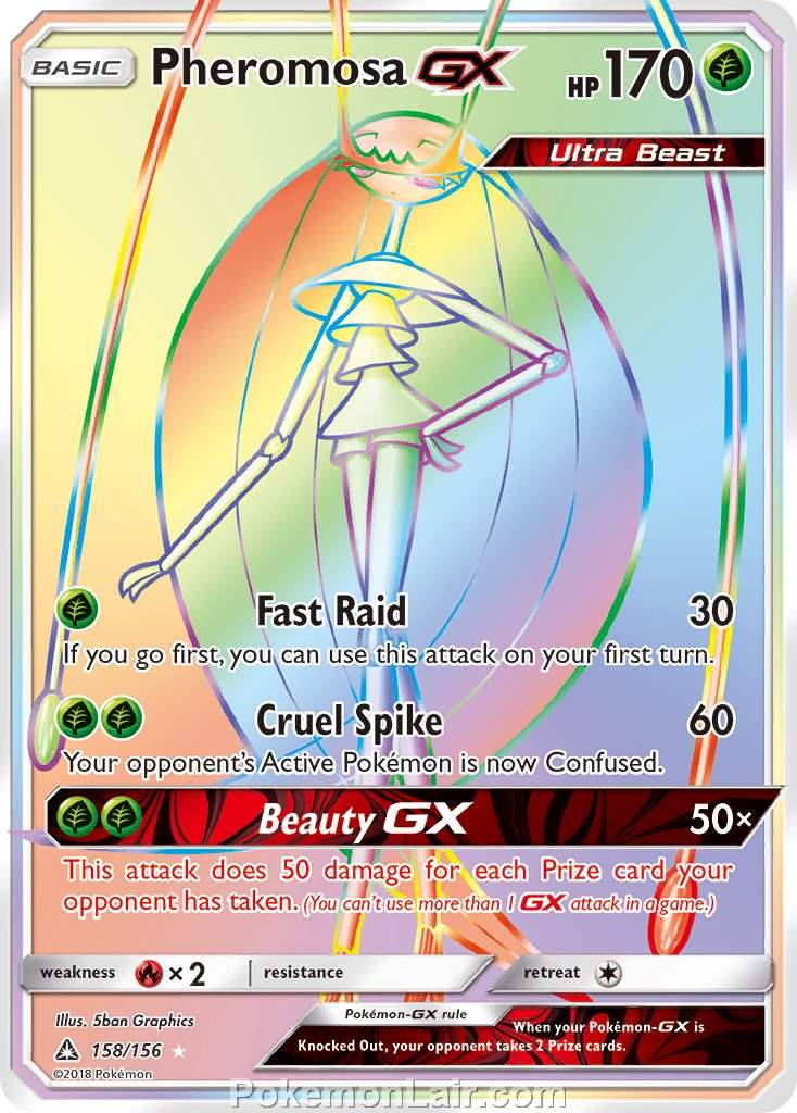 2018 Pokemon Trading Card Game Ultra Prism Set – 158 Pheromosa GX