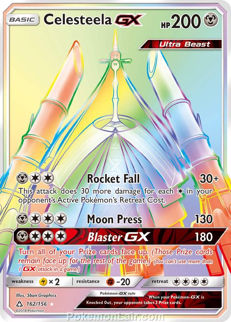 2018 Pokemon Trading Card Game Ultra Prism Set – 162 Celesteela GX