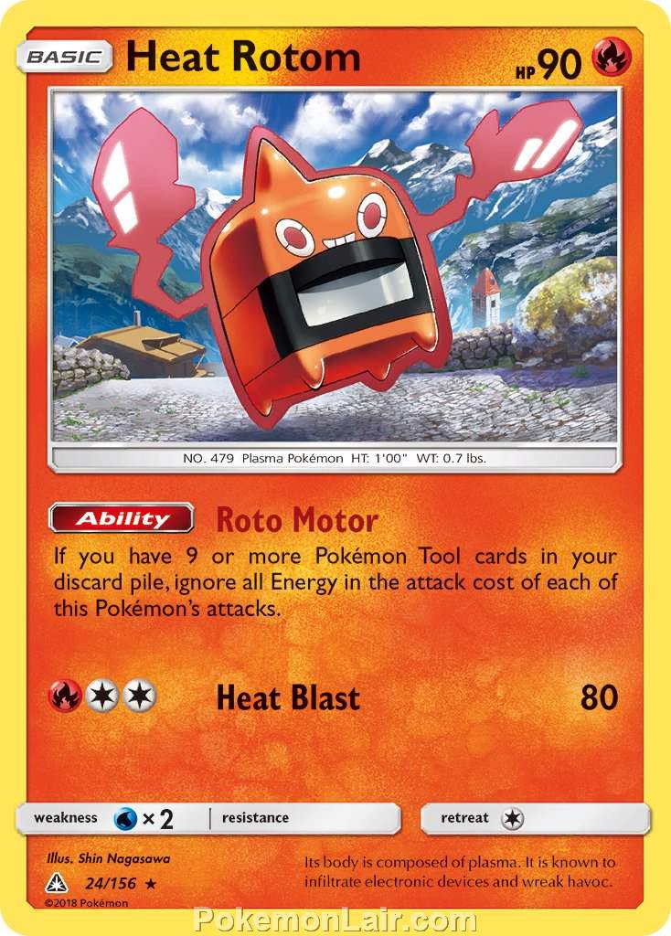 2018 Pokemon Trading Card Game Ultra Prism Set – 24 Heat Rotom
