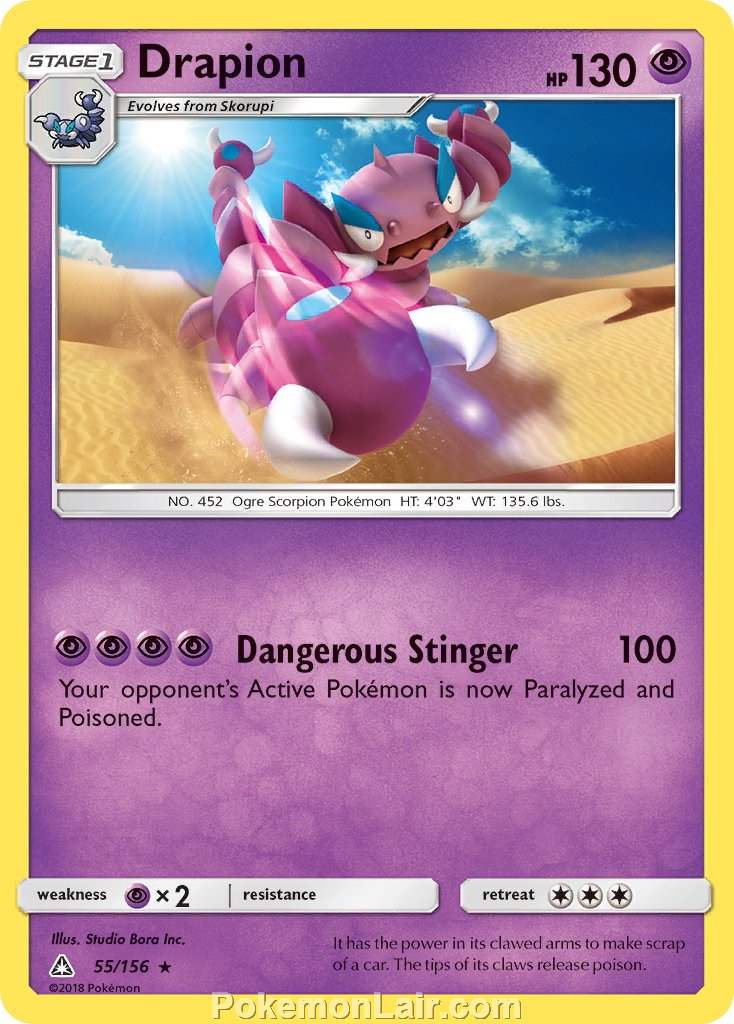 2018 Pokemon Trading Card Game Ultra Prism Set – 55 Drapion