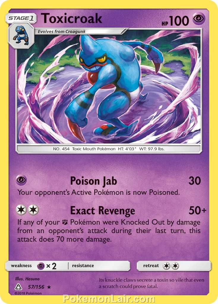 2018 Pokemon Trading Card Game Ultra Prism Set – 57 Toxicroak