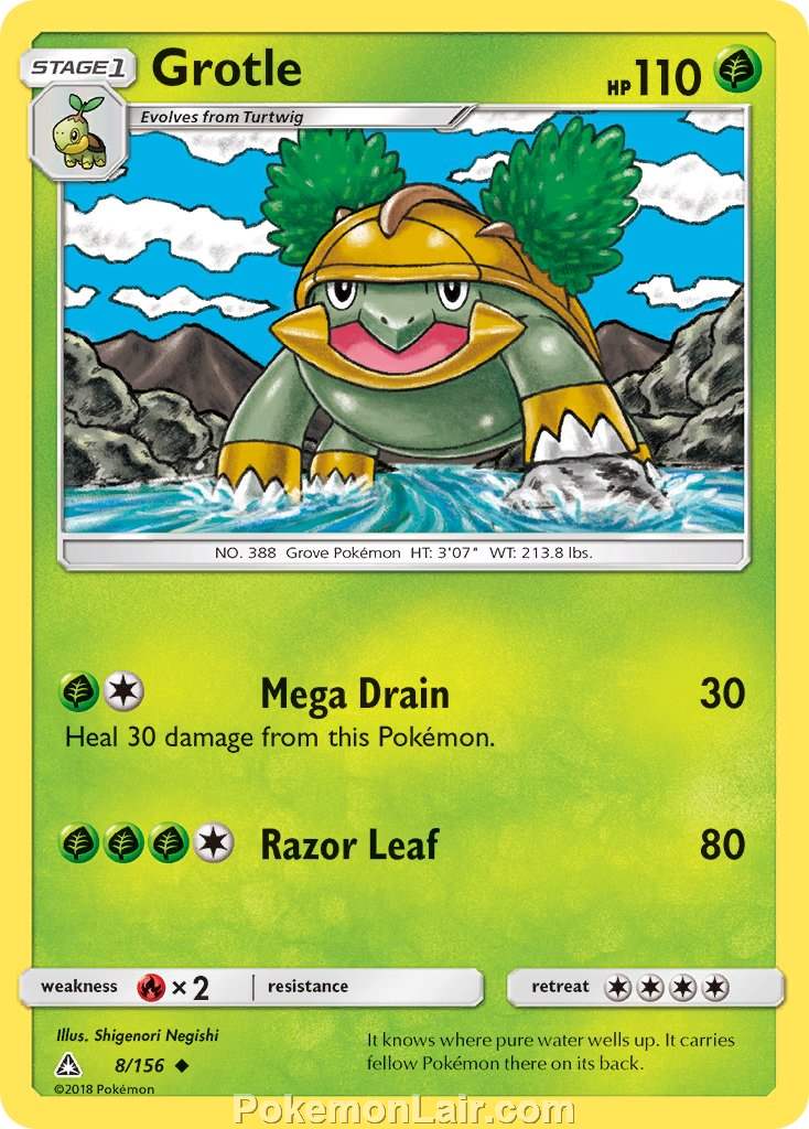 2018 Pokemon Trading Card Game Ultra Prism Set – 8 Grotle