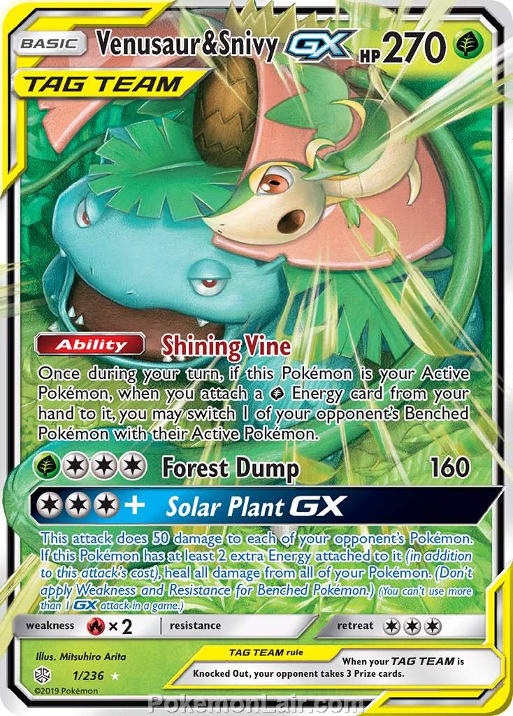 2019 Pokemon Trading Card Game Cosmic Eclipse Price List – 1 Venusaur Snivy GX