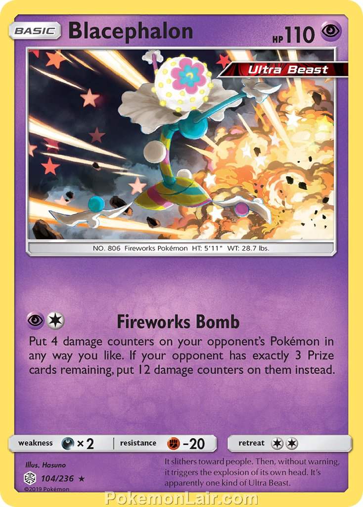 2019 Pokemon Trading Card Game Cosmic Eclipse Price List – 104 Blacephalon