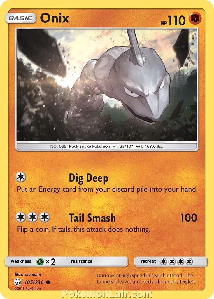 2019 Pokemon Trading Card Game Cosmic Eclipse Price List – 105 Onix