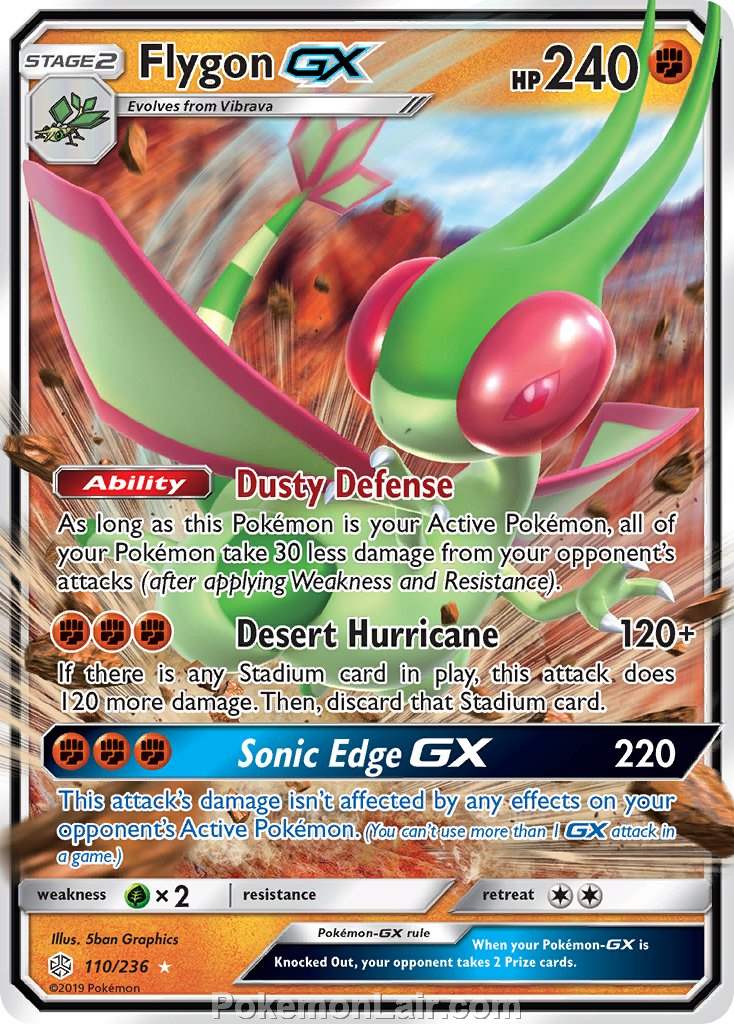 2019 Pokemon Trading Card Game Cosmic Eclipse Price List – 110 Flygon GX