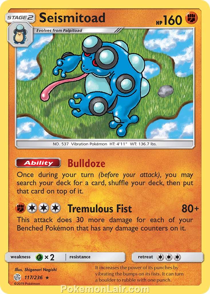 2019 Pokemon Trading Card Game Cosmic Eclipse Price List – 117 Seismitoad