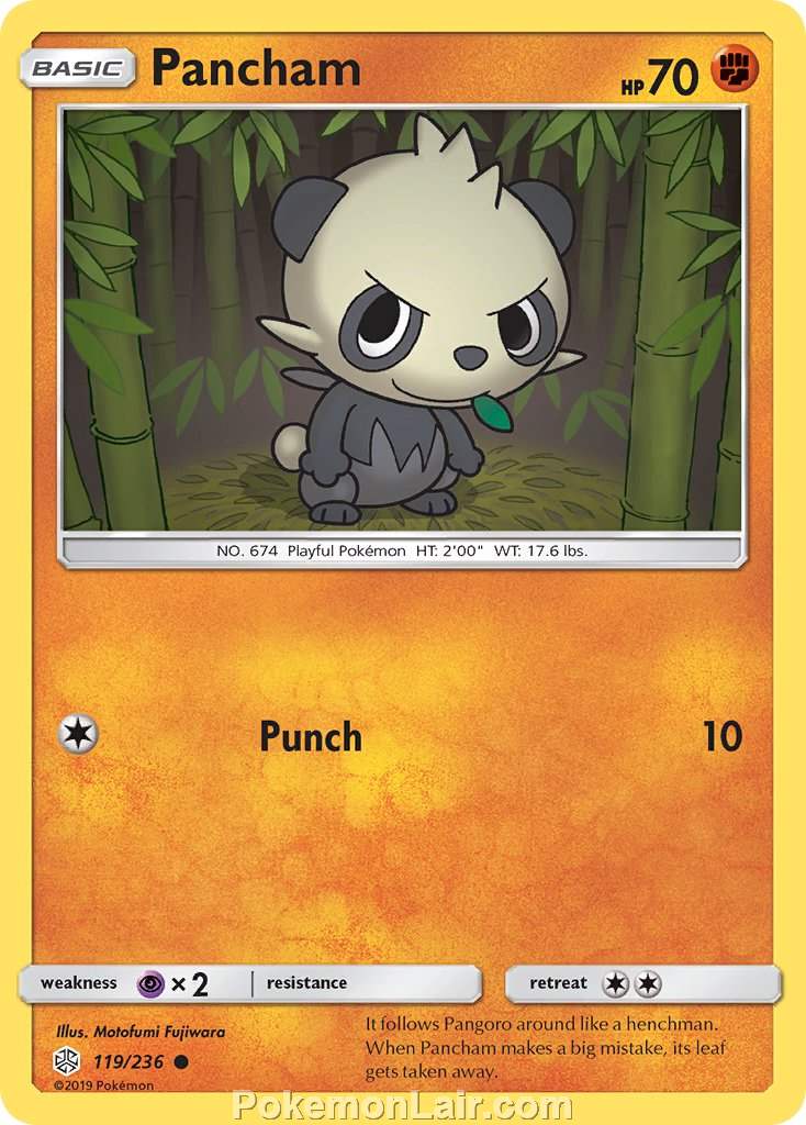 2019 Pokemon Trading Card Game Cosmic Eclipse Price List – 119 Pancham