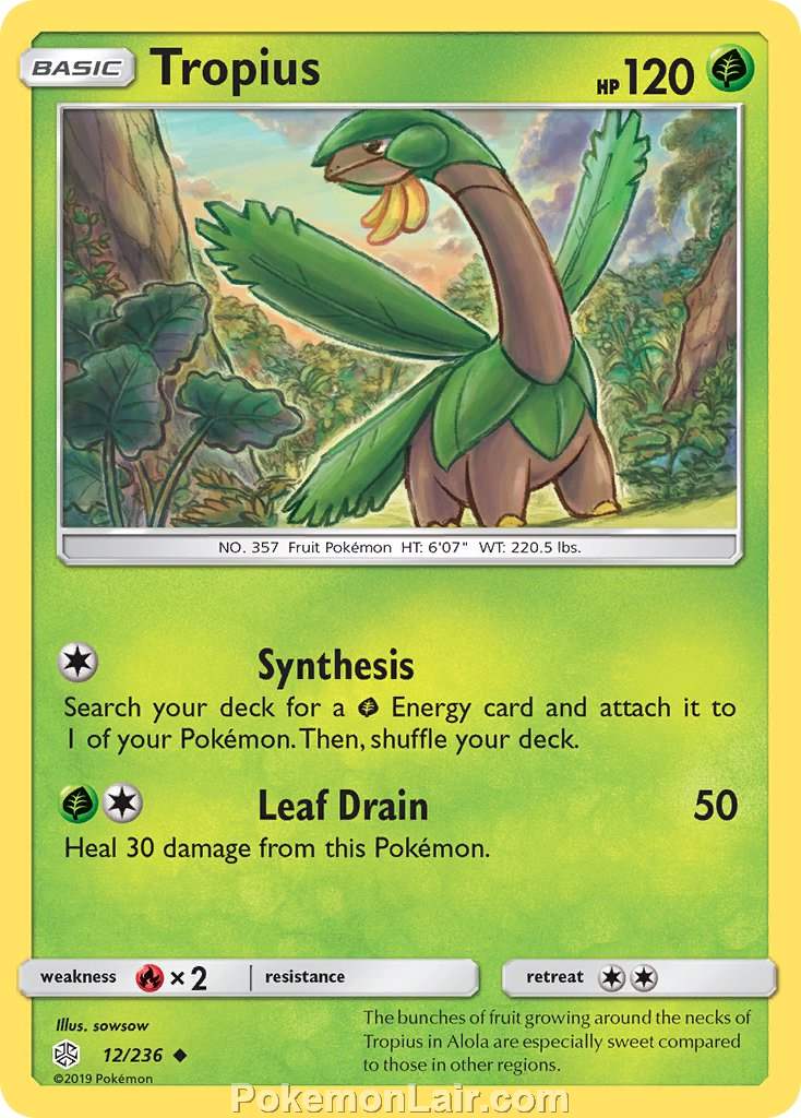 2019 Pokemon Trading Card Game Cosmic Eclipse Price List – 12 Tropius